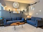 Inviting living room space with a gas fireplace
